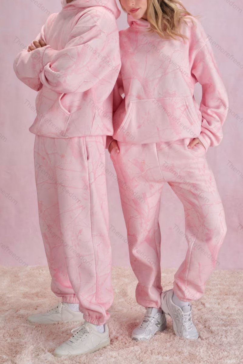 Couple's matching casual printed sweatshirt set