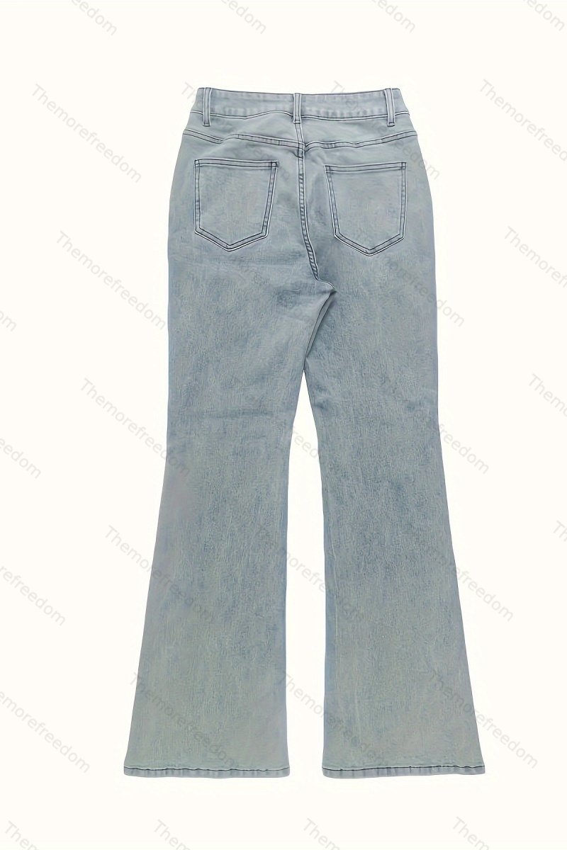 Women's simple and versatile casual flared BBL jeans