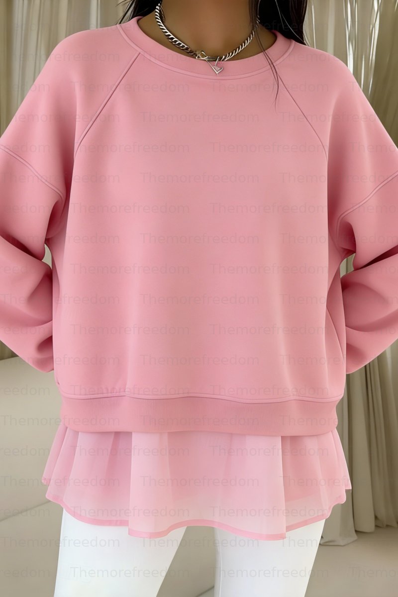Women's sweatshirt with layered design, comfortable and casual (pre-order item)