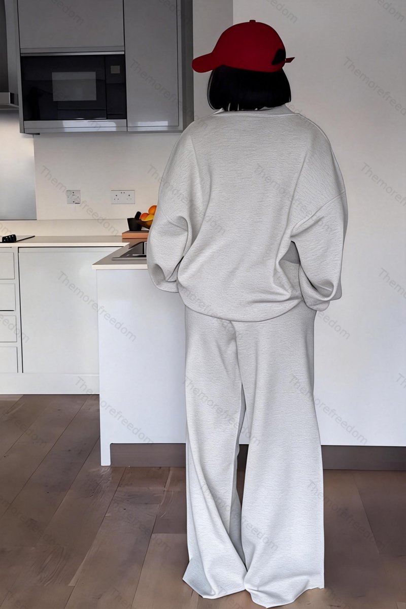 Women's cardigan jacket wide-leg pants and casual suit set