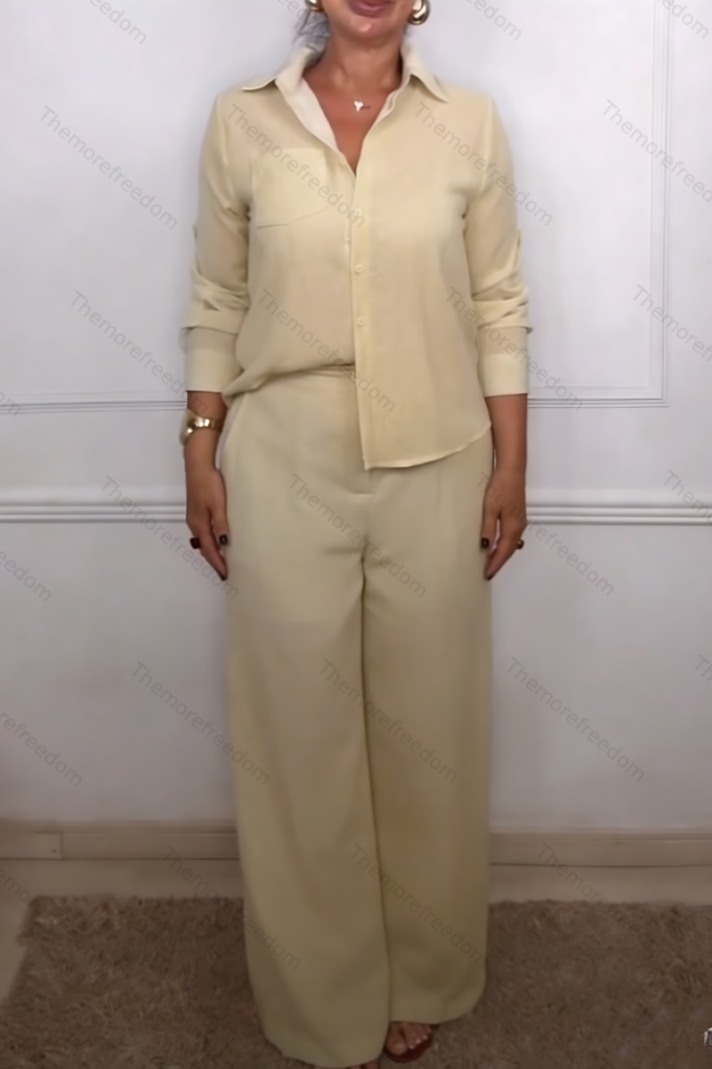 Women's casual solid-color two-piece set for vacation.