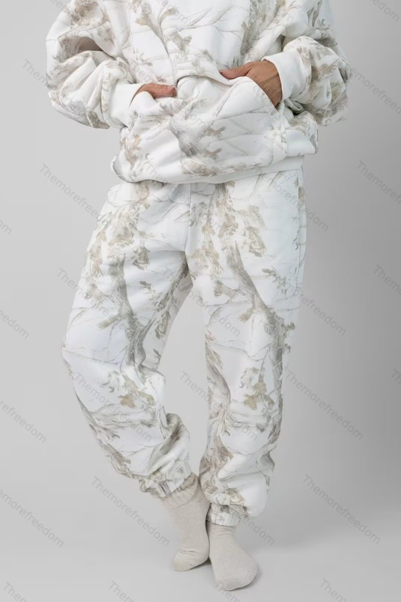 Couple's matching casual printed sweatshirt set