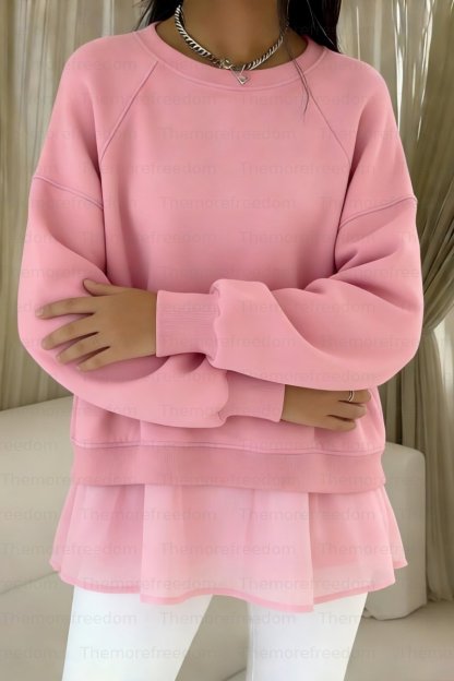 Women's sweatshirt with layered design, comfortable and casual (pre-order item)