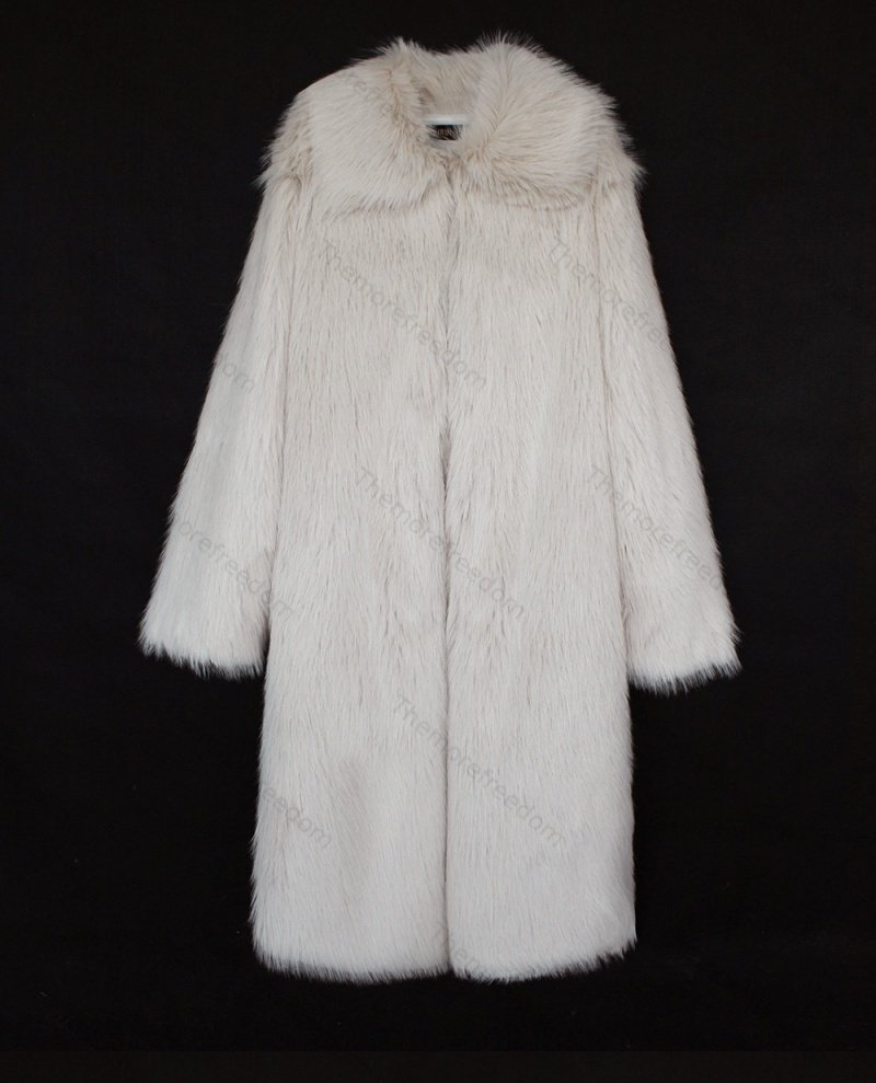 Women's long warm faux fur coat imitation fox fur coat