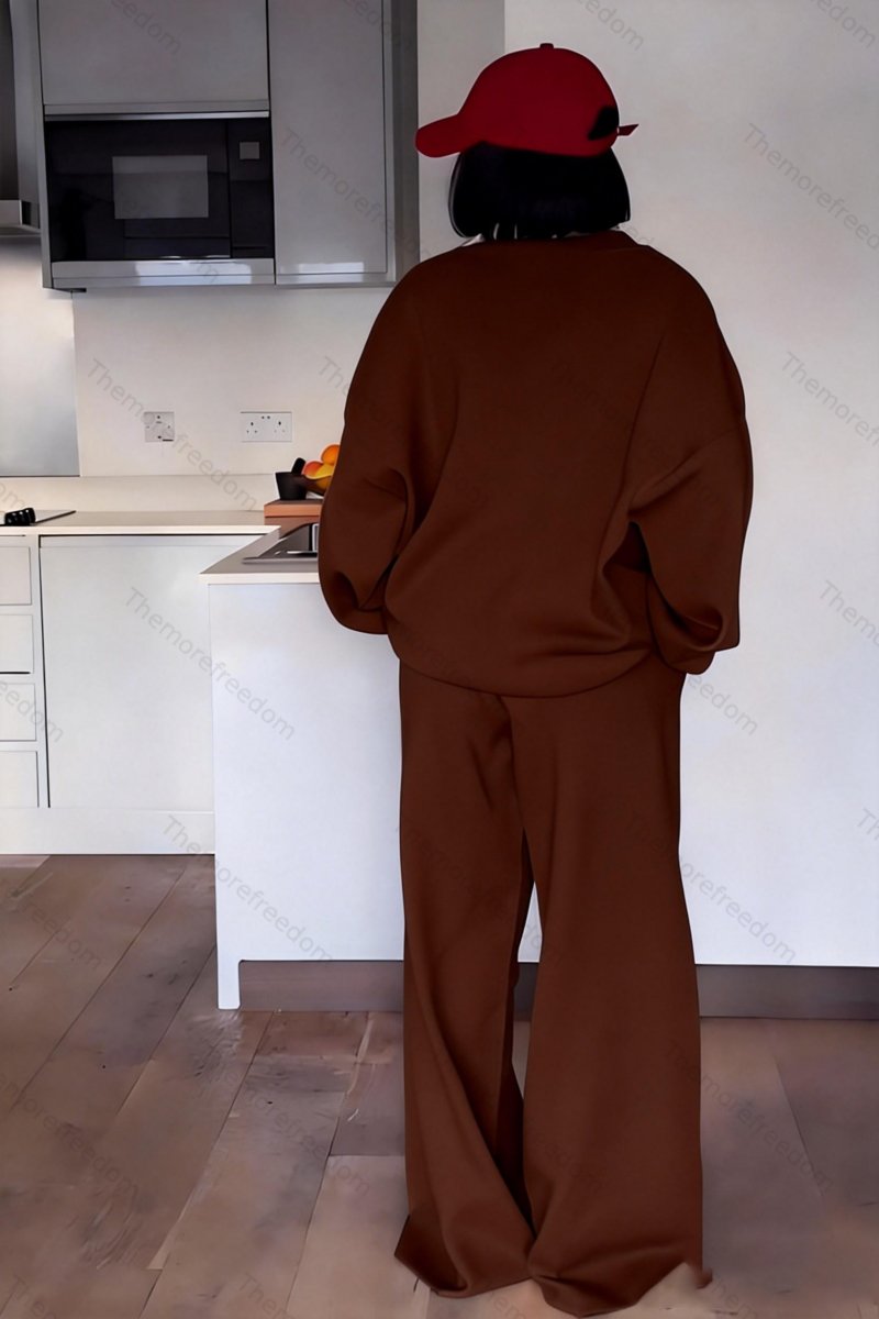 Women's cardigan jacket wide-leg pants and casual suit set