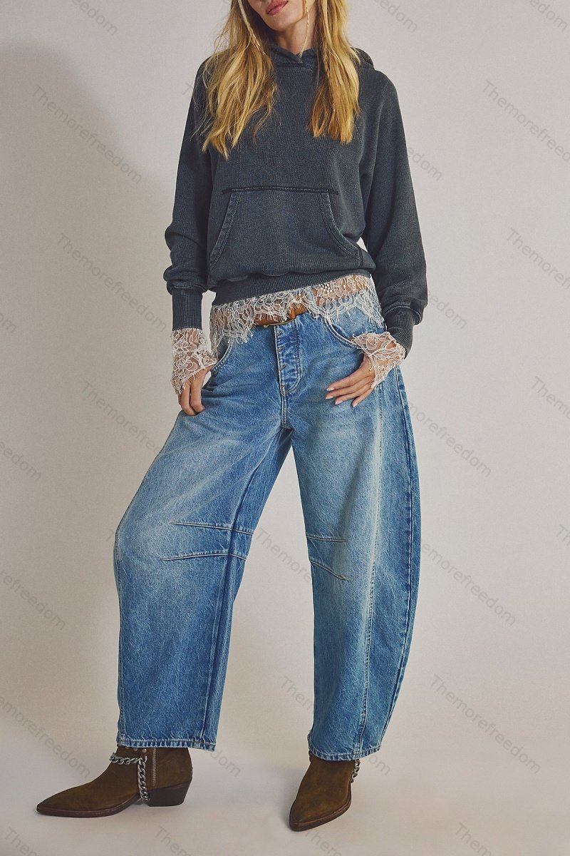 Retro banana-shaped harem jeans for women loose-fitting slimming casual dad-style carrot-leg trousers
