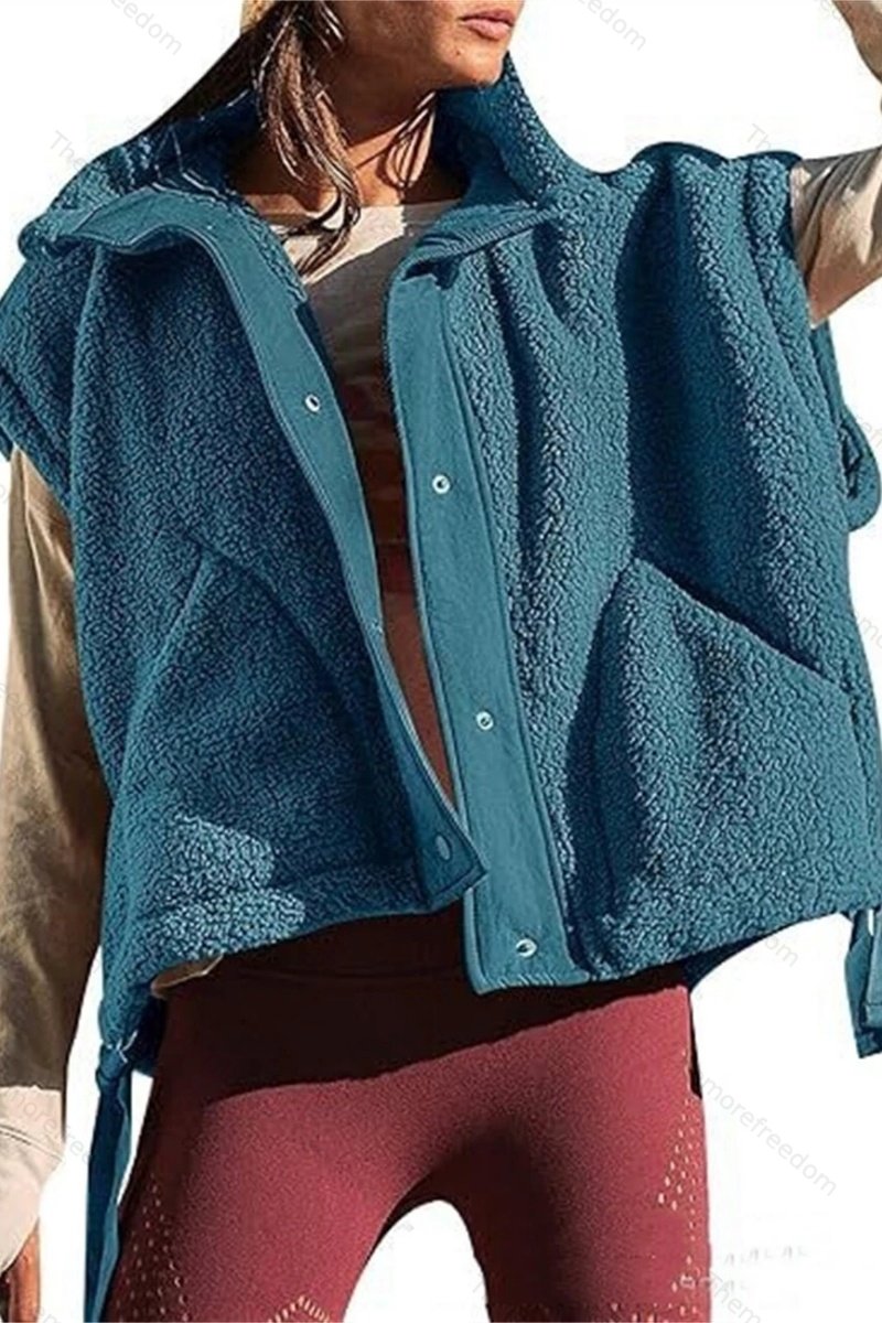 Women's versatile simple and casual fleece vest