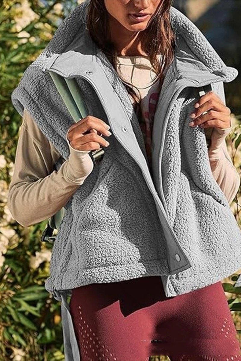 Women's versatile simple and casual fleece vest