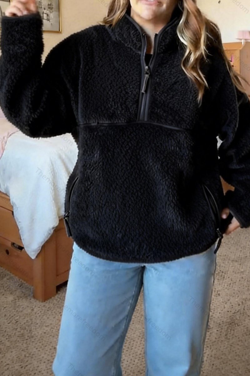 Women's everyday casual fleece zip-up hoodie