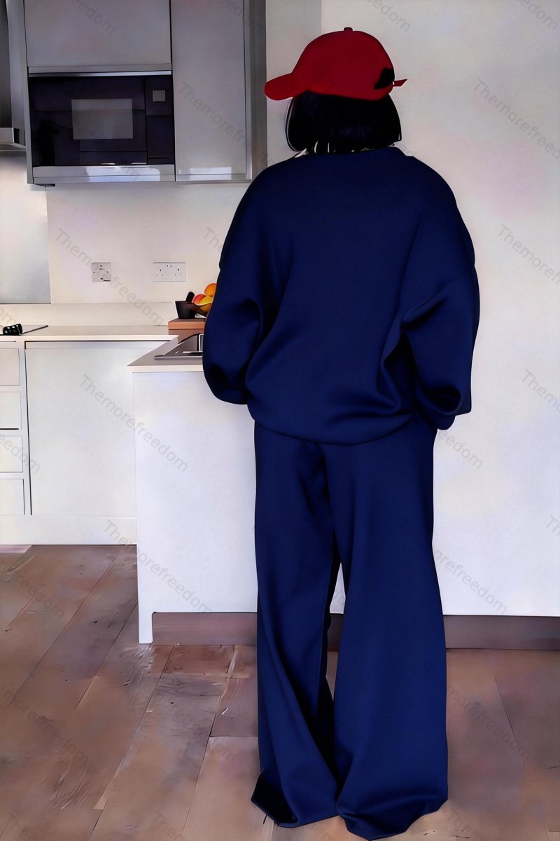 Women's cardigan jacket wide-leg pants and casual suit set