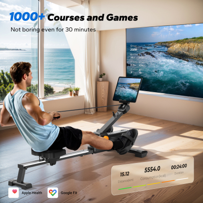 MERACH Magnetic Resistance Rowing Machine with 16 Levels, Silent Operation, High Load Capacity, Bluetooth App Support for Full-Body Home Fitness & Weight Loss