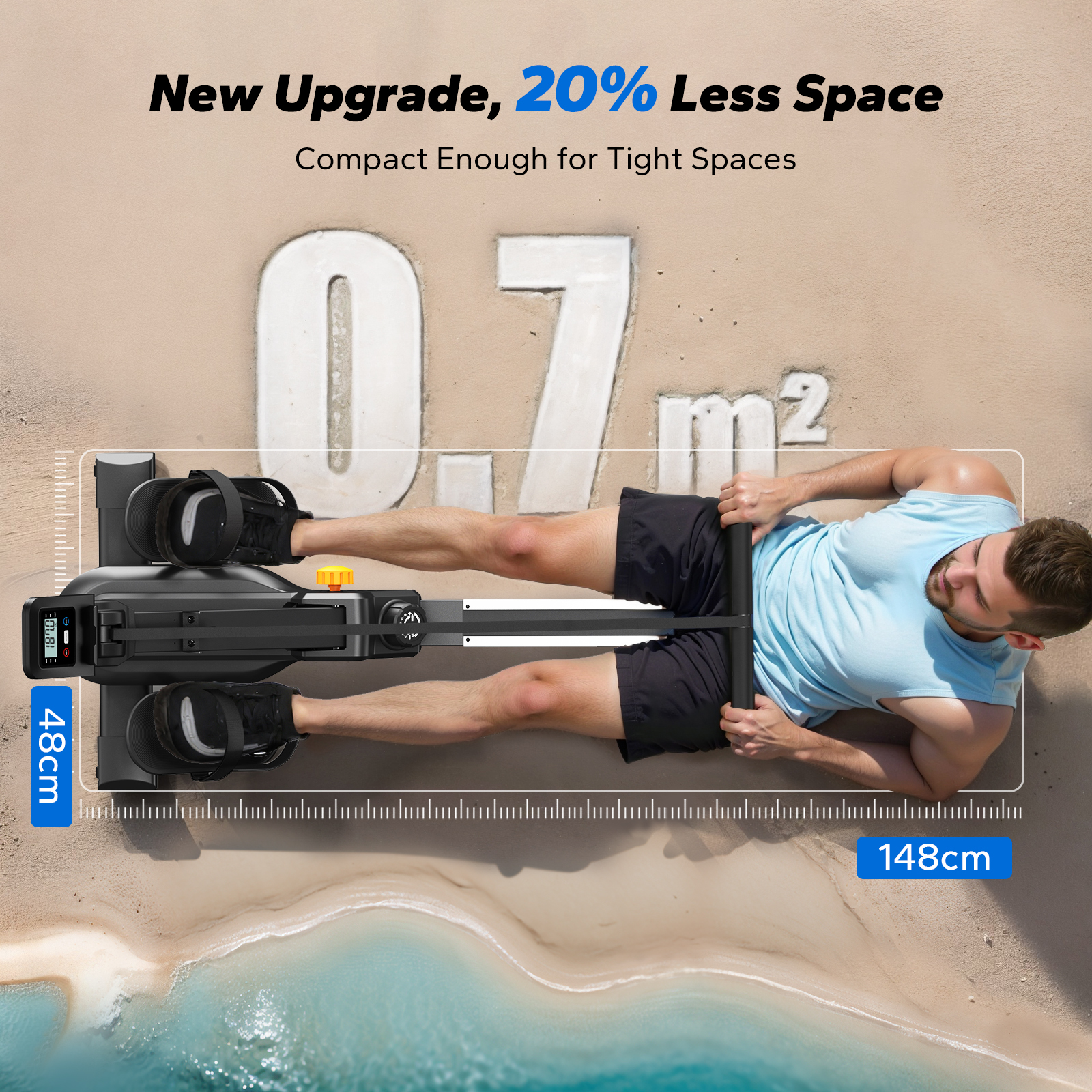 MERACH Magnetic Resistance Rowing Machine with 16 Levels, Silent Operation, High Load Capacity, Bluetooth App Support for Full-Body Home Fitness & Weight Loss