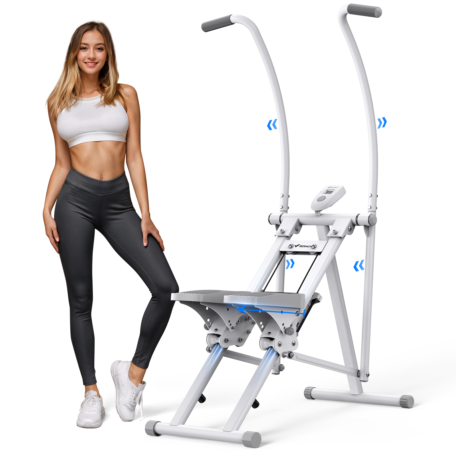 MERACH Cardio Climber Stepper Elliptical Exercise Machine, 3 in 1 Fitness Machines, Full Body Workout Cross Trainer with Adjustable Incline & 95% Pre-Assembled