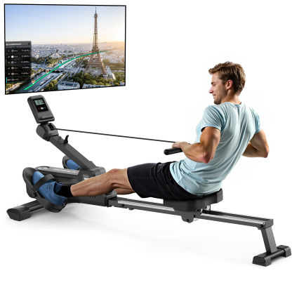 MERACH Magnetic Resistance Rowing Machine with 16 Levels, Silent Operation, High Load Capacity, Bluetooth App Support for Full-Body Home Fitness & Weight Loss