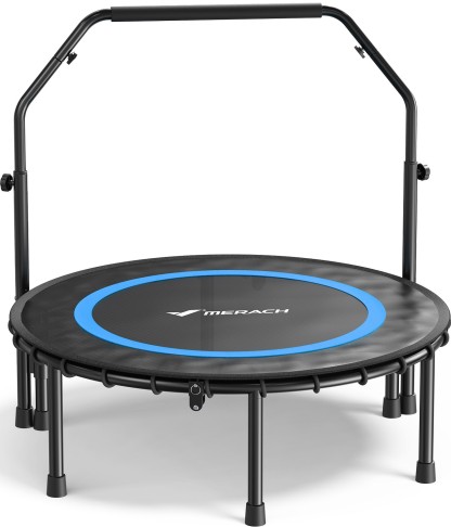 MERACH 40" Mini Trampoline with Bar, Fitness Rebounder with Bungees for Adults, 330 lbs Capacity