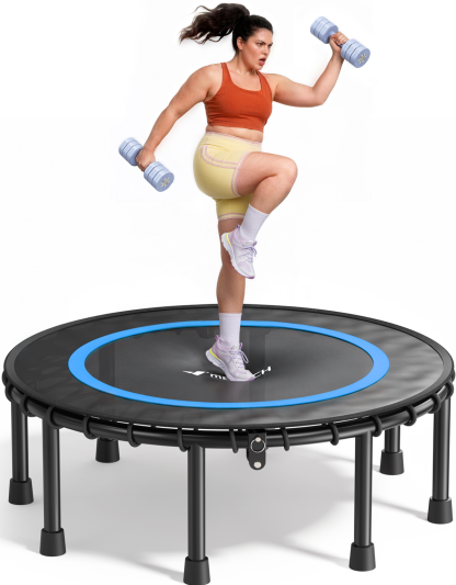MERACH 48" Mini Trampoline for Adults, Fitness Rebounder with Bungees, 440 lbs Capacity