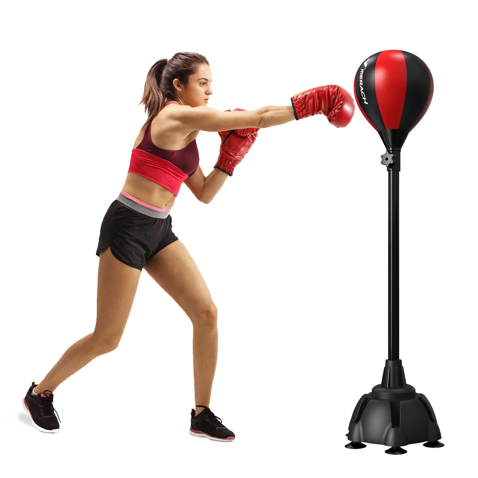 MERACH Punching Bag with Stand, Boxing Bag for Adults & Teens, Adjustable Height Boxing Bag for Stress Relief & Fitness
