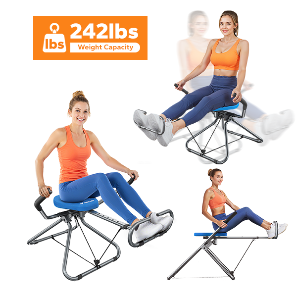 MERACH Ab Machine Foldable Core Trainer with Adjustable Resistance, Sit-Up Equipment for Home Gym, Black and Blue