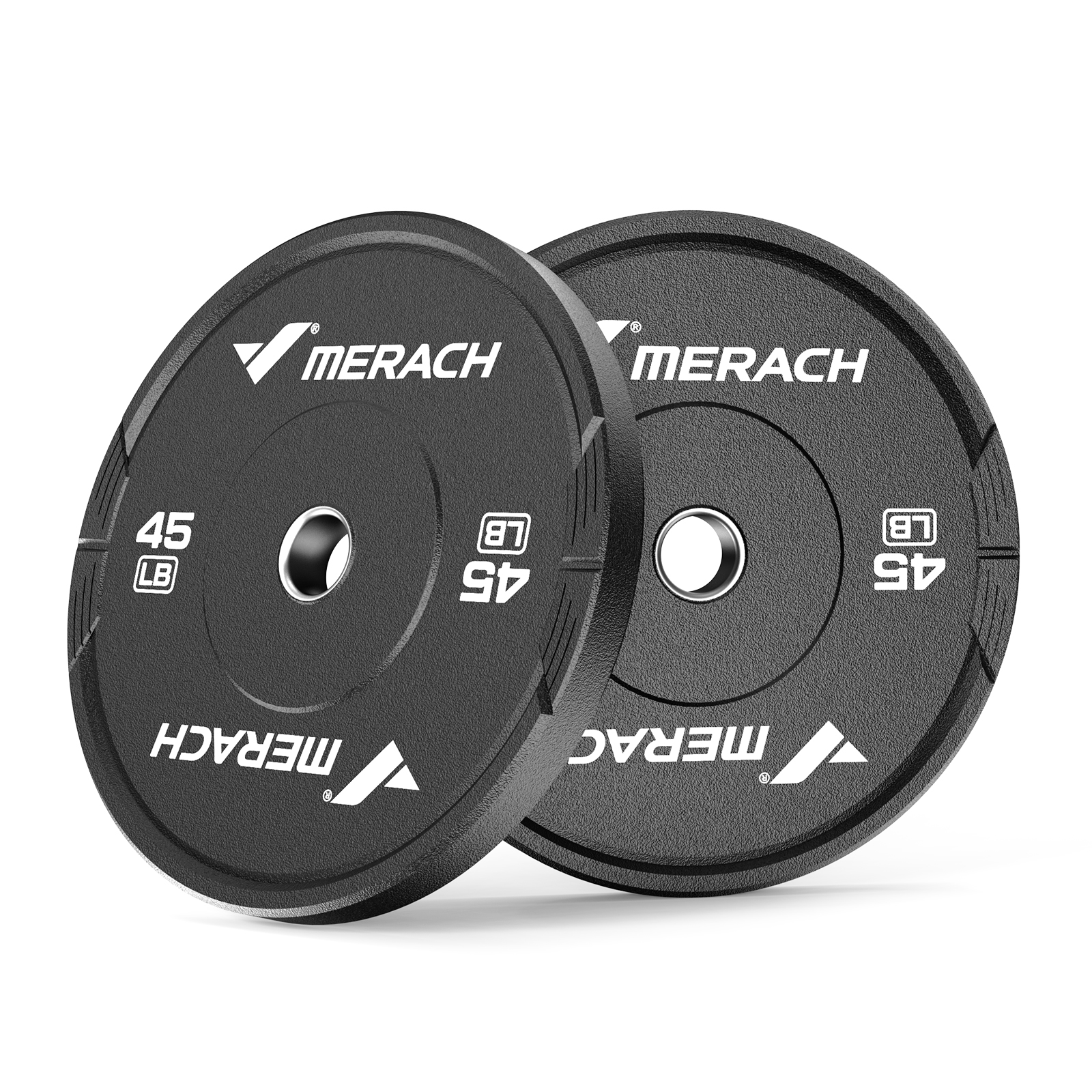 MERACH 90lb Olympic Weight Plates, 2-Inch Rubber Barbell Plates for Home Gym, Pair