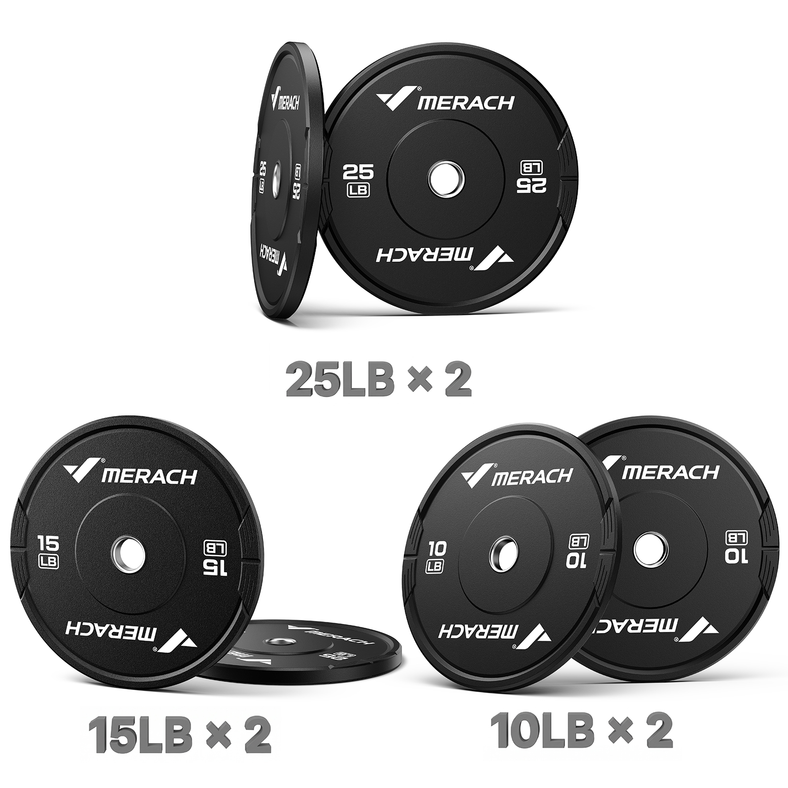 MERACH 100lbs Rubber Coated Weight Plates Pair, Barbell Plates Quiet & Floor Safe for Home Gym