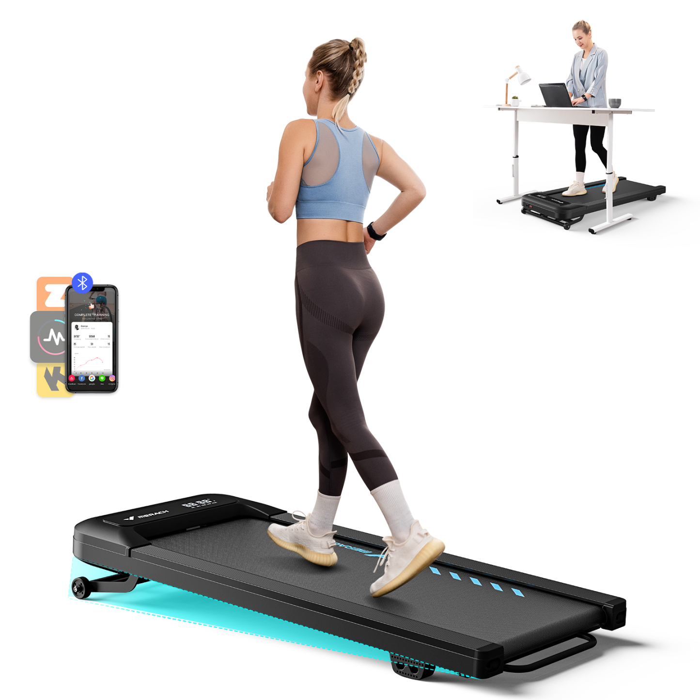 MERACH Walking Pad Treadmill with 9% Auto Incline, 2.5HP Quiet