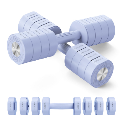 MERACH 8.8 lbs Adjustable Dumbbells Set of 2, 4-in-1 Free Weights for Women, Hand Weights for Home Gym, Blue