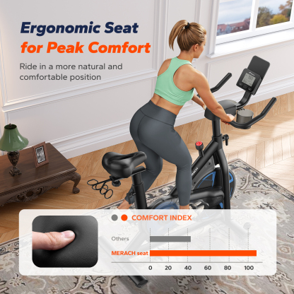 MERACH Exercise Bike, Stationary Bikes for Home, Magnetic Indoor Cycling Bike, 330lbs Capacity & Comfortable Seat Cushion & Tablet Mount for Weight Loss Gym Cardio
