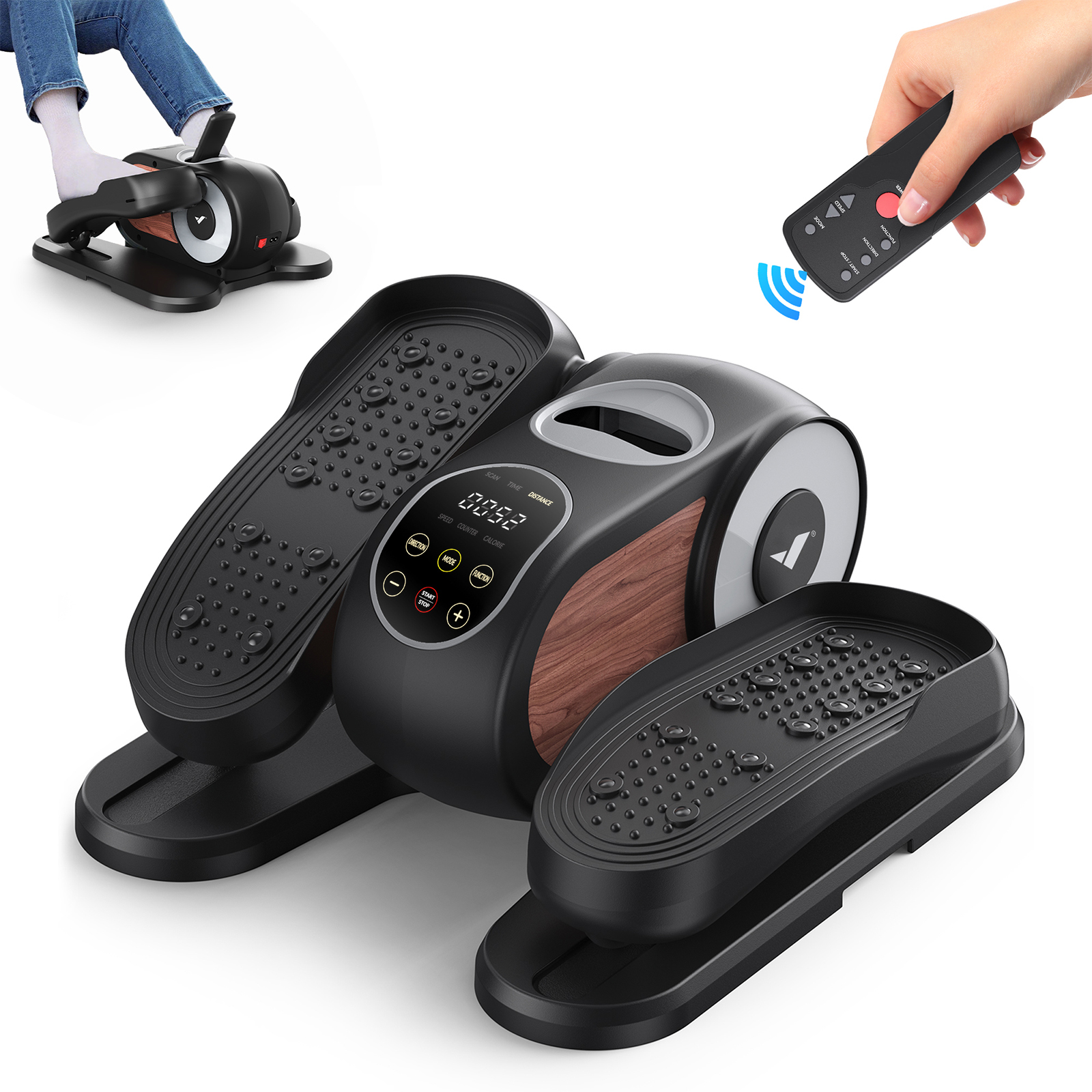 MERACH Compact Under Desk Elliptical Machine, Quiet & Portable Ellipse Leg Exerciser while Sitting, with Adjustable Speed, Electric Ellipticals Exercise Equipment for Home or Office