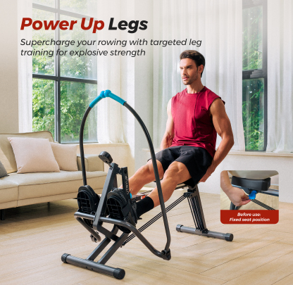 Rowing Machine, Compact Rowing Machines for Home, Extra-Long Rail