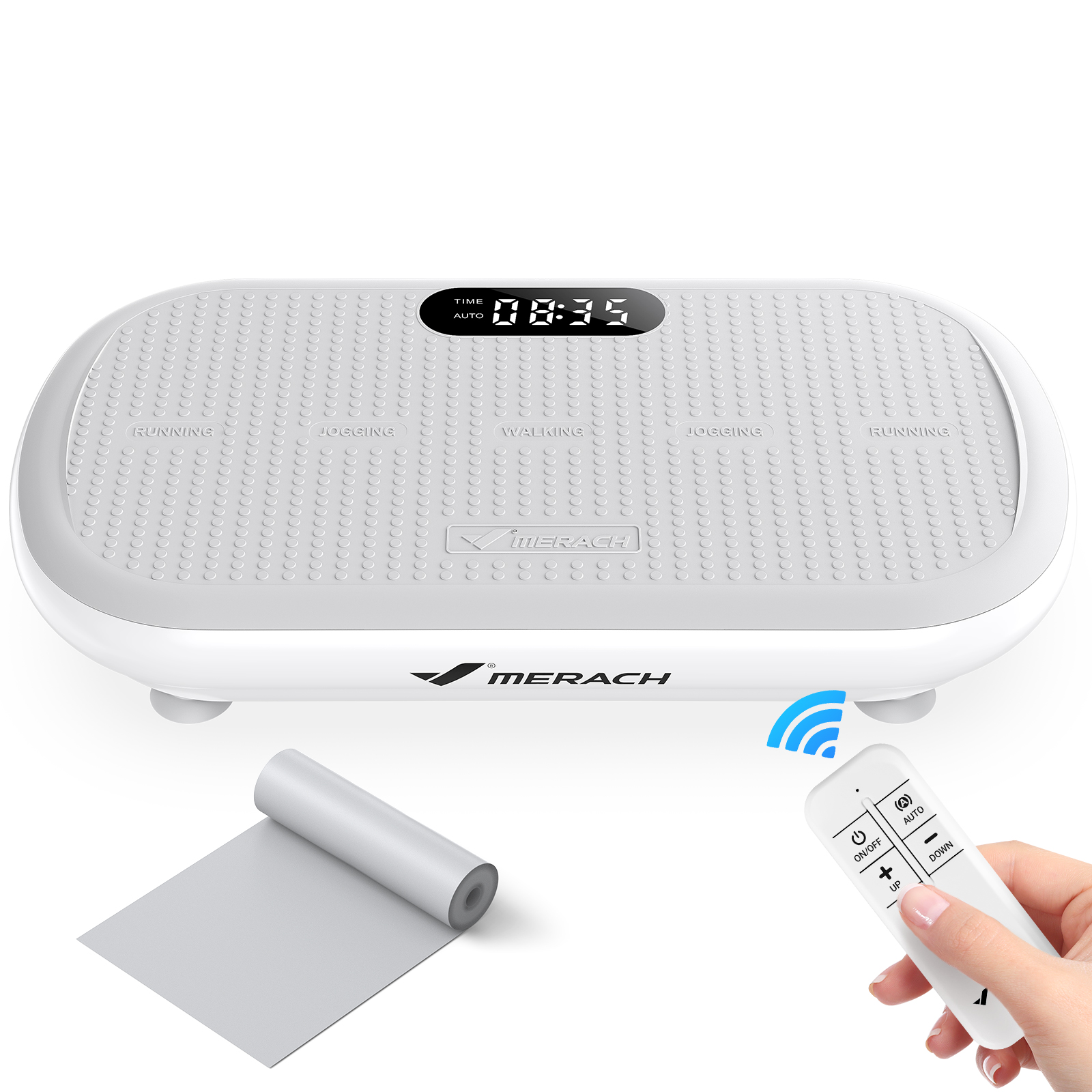 MERACH Vibration Plate Exercise Machine: Upgraded Width & Motor, Supports 440LBS, Bluetooth, Silicone Pedals, Deep Fat Burn, Smart Auto Start/Stop