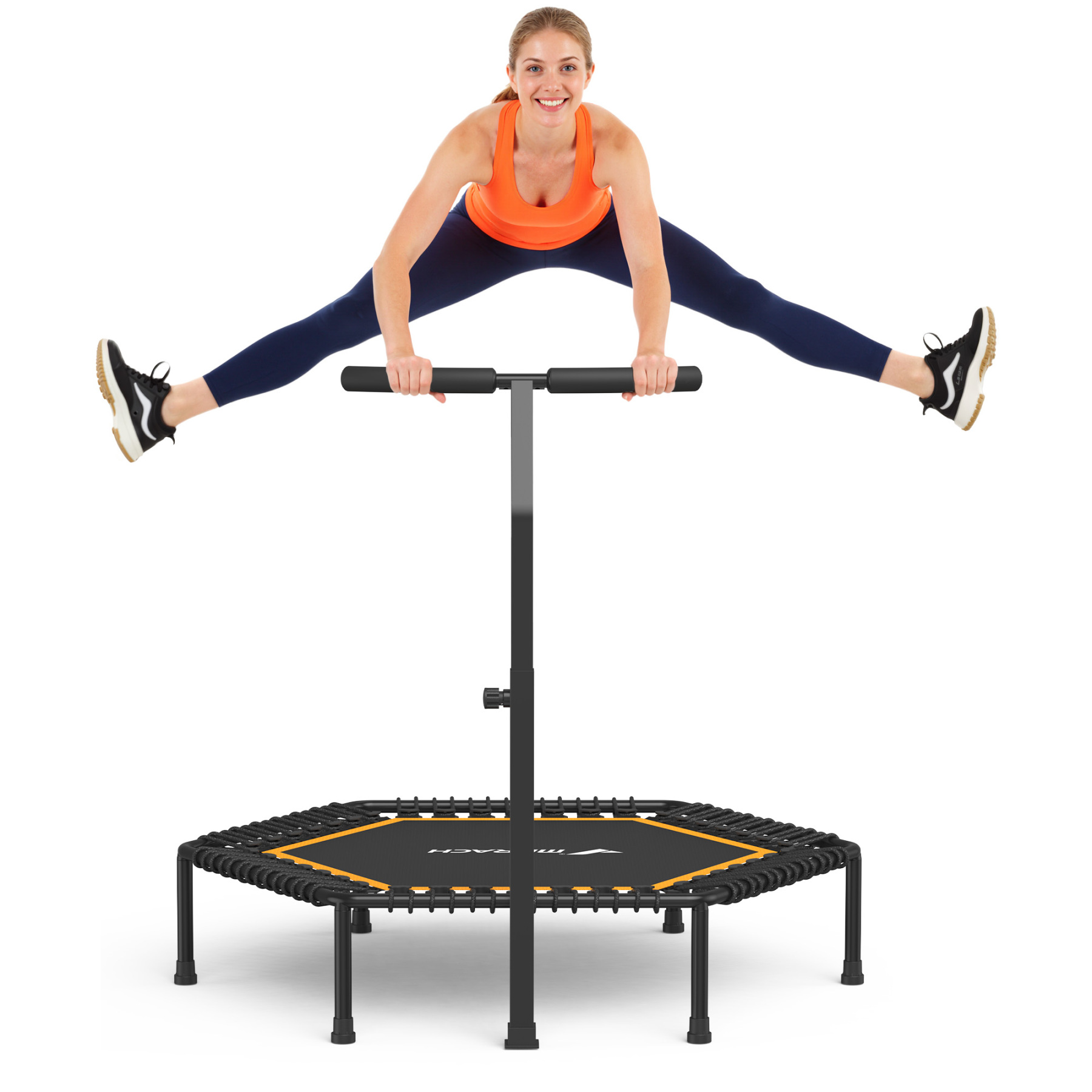 MERACH 50" Mini Trampoline, 450 lbs, Quiet Bungee Exercise Rebounder Trampoline for Adults & Kids