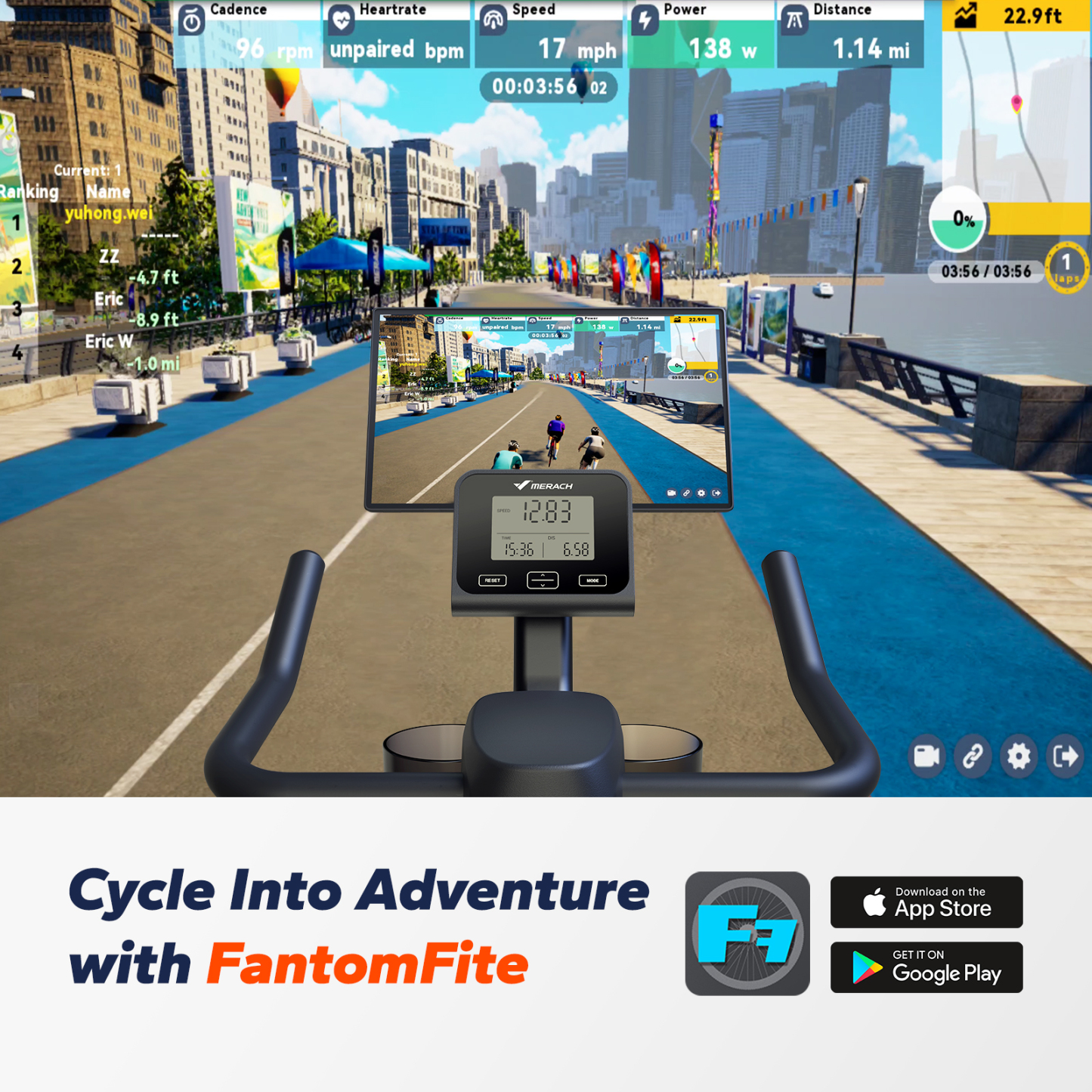 MERACH Exercise Bike, Stationary Bikes for Home, Magnetic Indoor Cycling Bike with Self-developed APP, 330lbs Capacity & Comfortable Seat Cushion & Tablet Mount for Weight Loss Gym Cardio