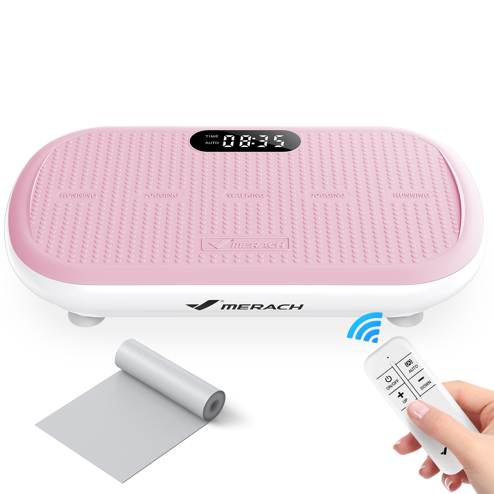 MERACH Vibration Plate Exercise Machine: Upgraded Width & Motor, Supports 440LBS, Bluetooth, Silicone Pedals, Deep Fat Burn, Smart Auto Start/Stop