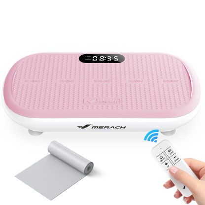 MERACH Vibration Plate Exercise Machine: Upgraded Width & Motor, Supports 440LBS, Bluetooth, Silicone Pedals, Deep Fat Burn, Smart Auto Start/Stop
