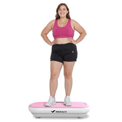 MERACH Vibration Plate Pro - 440 lbs Support, Enhanced Width & Motor, Bluetooth Sync, Silicone Pedals, Intense Fat Burning, Auto Start/Stop, Home Gym Equipment