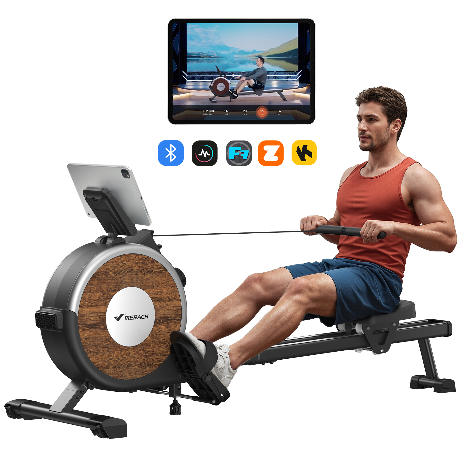 Q1S Manual Resistance Rower-Black