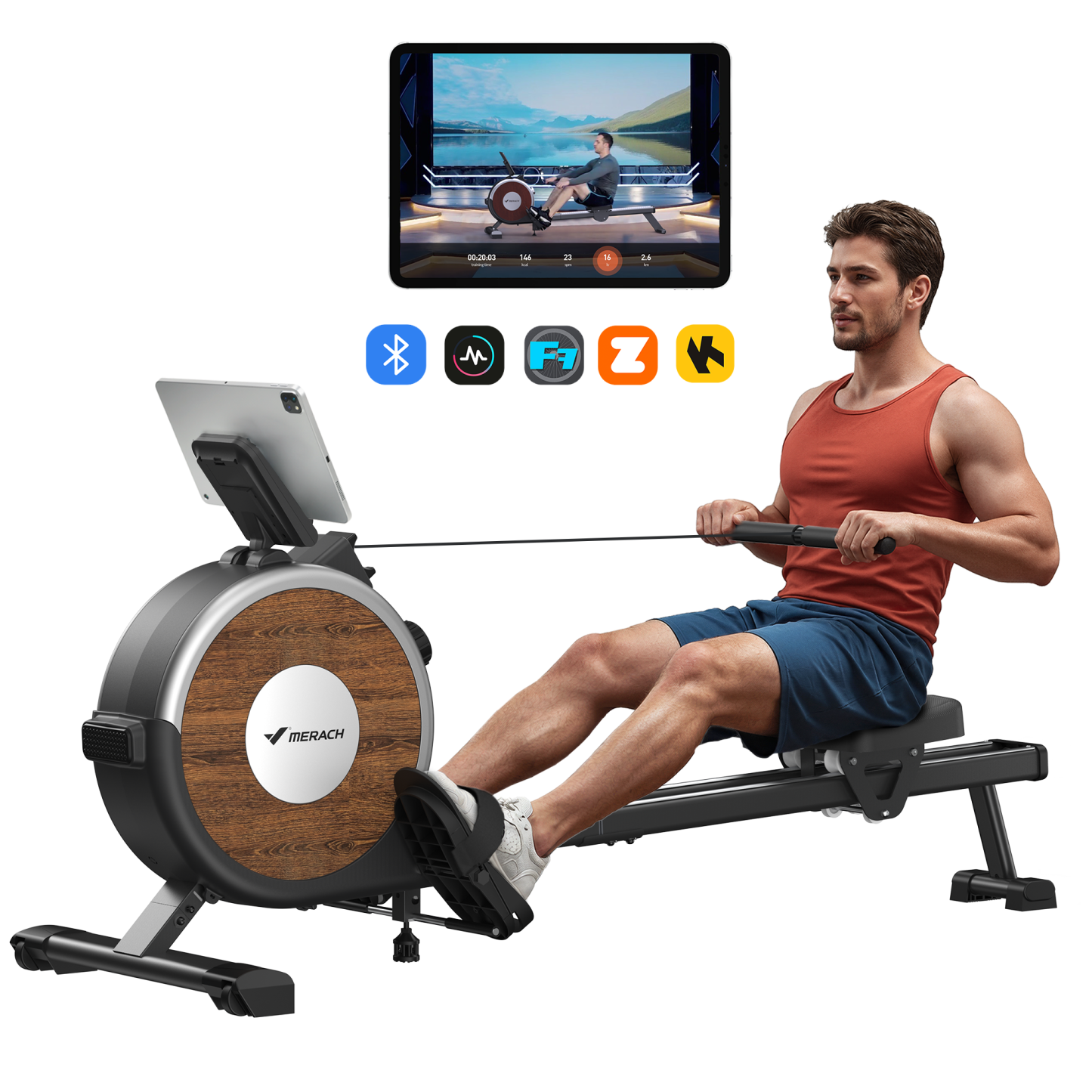 Q1S Manual Resistance Rower-Black
