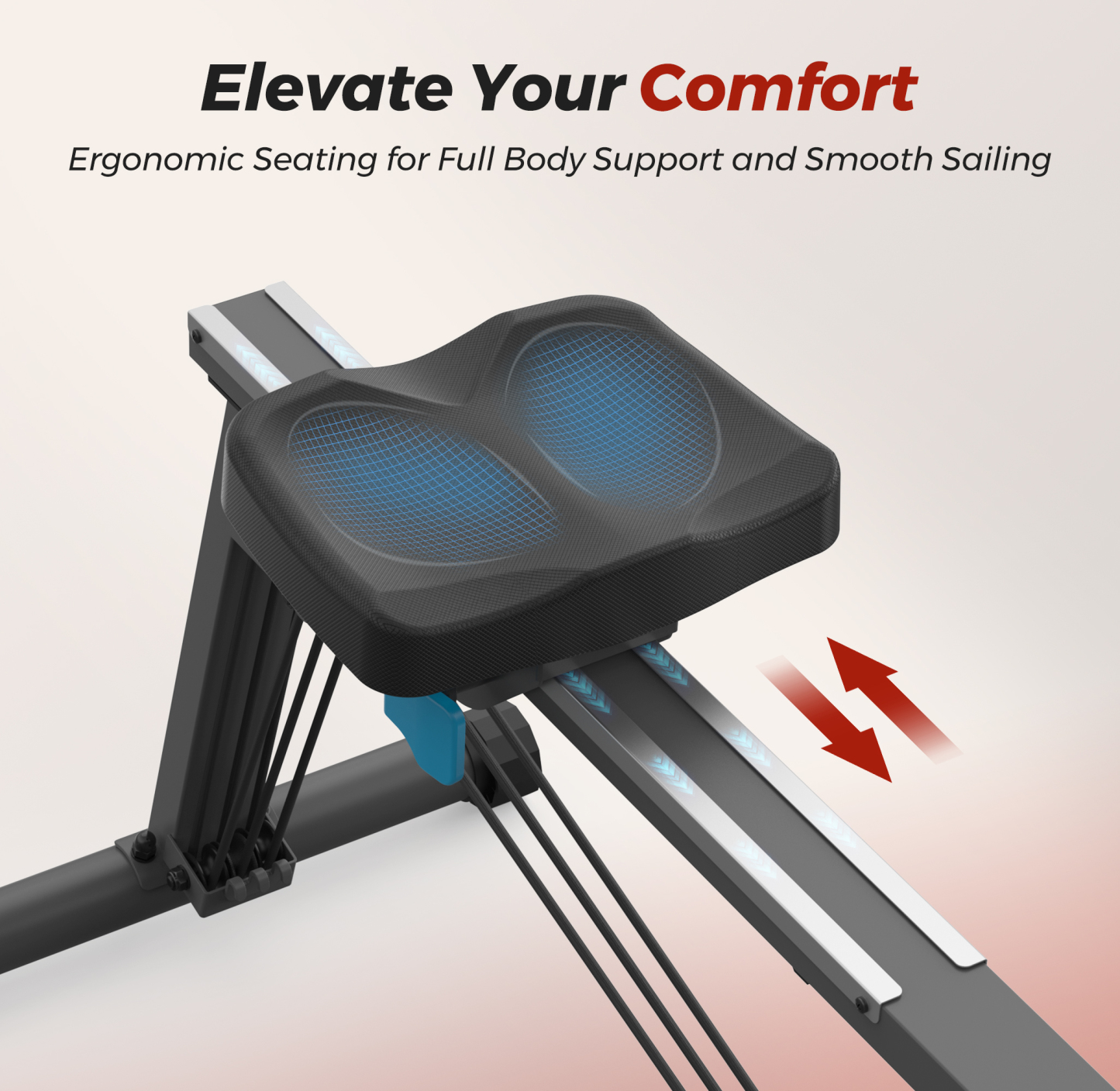 Rowing Machine, Compact Rowing Machines for Home, Extra-Long Rail