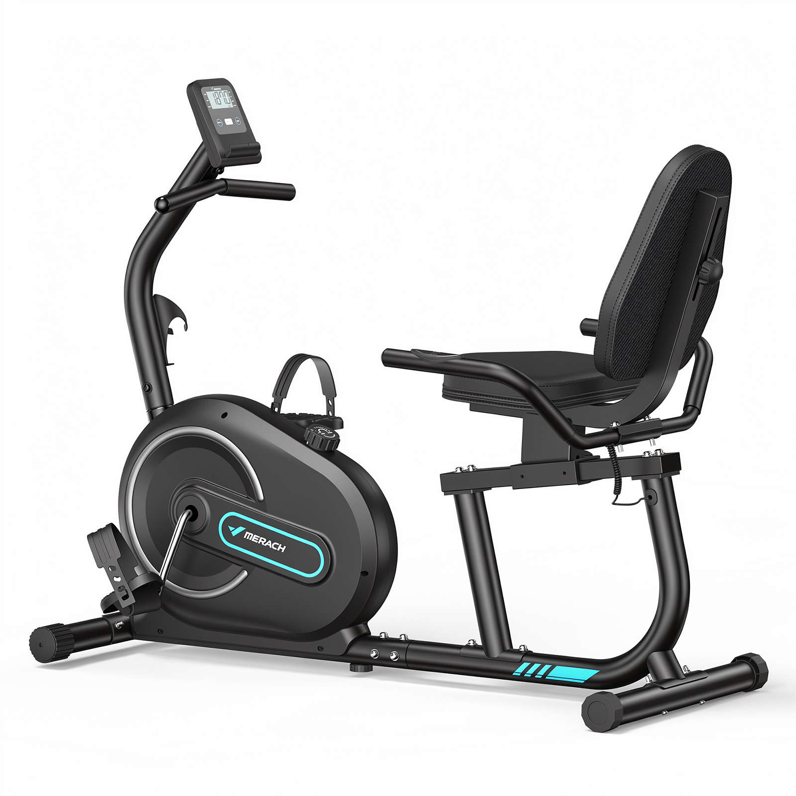 MERACH Recumbent Exercise Bikes for Home, Smart Bluetooth Recumbent Bike with APP & LCD Monitor, 8-Level Magnetic Resistance, Heart Rate Handle, Comfortable Stationary Bike for Seniors & Adults