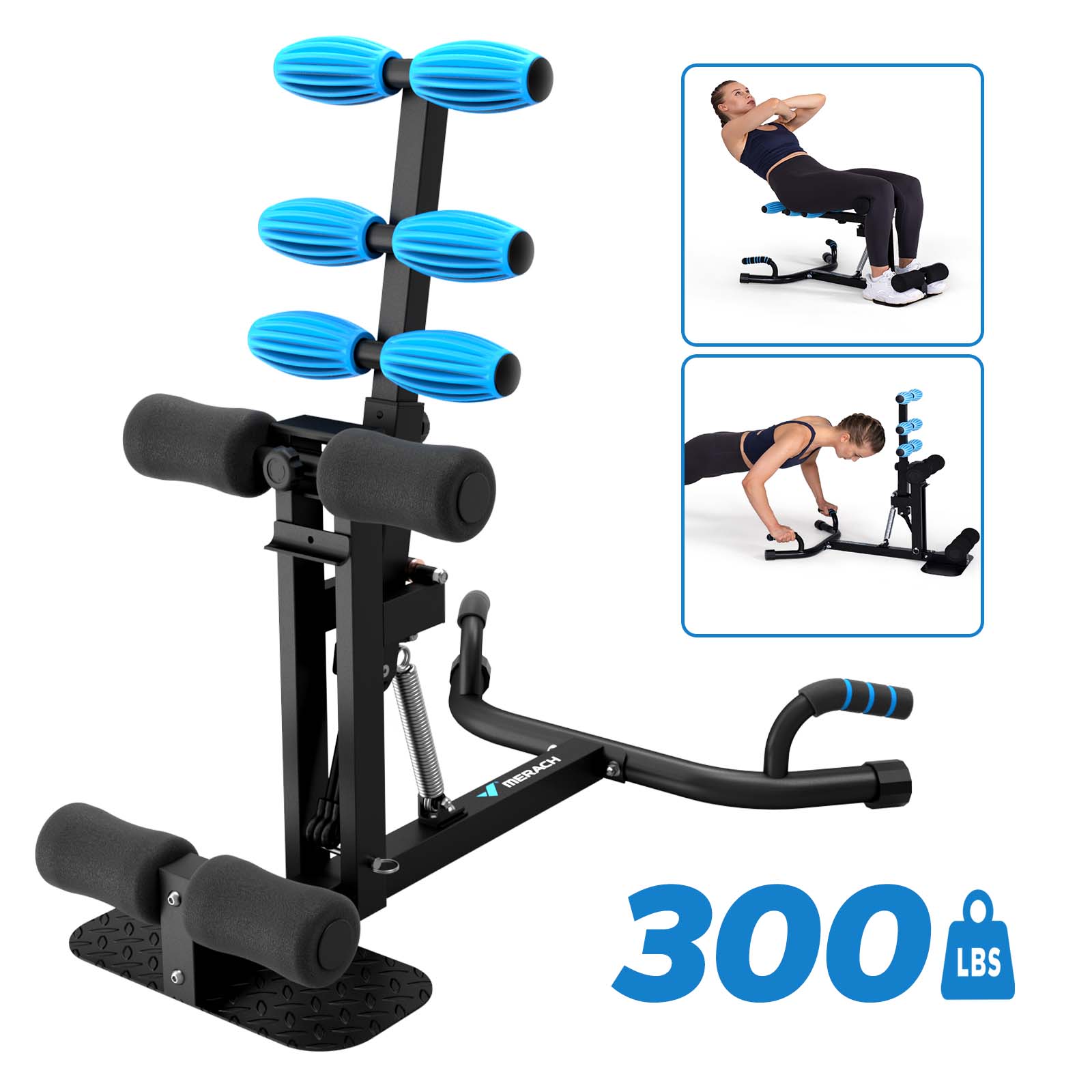 MERACH Adjustable Glutes Trainer & Deep Squat Machine - Core Leg Strengthener for Gym Workouts