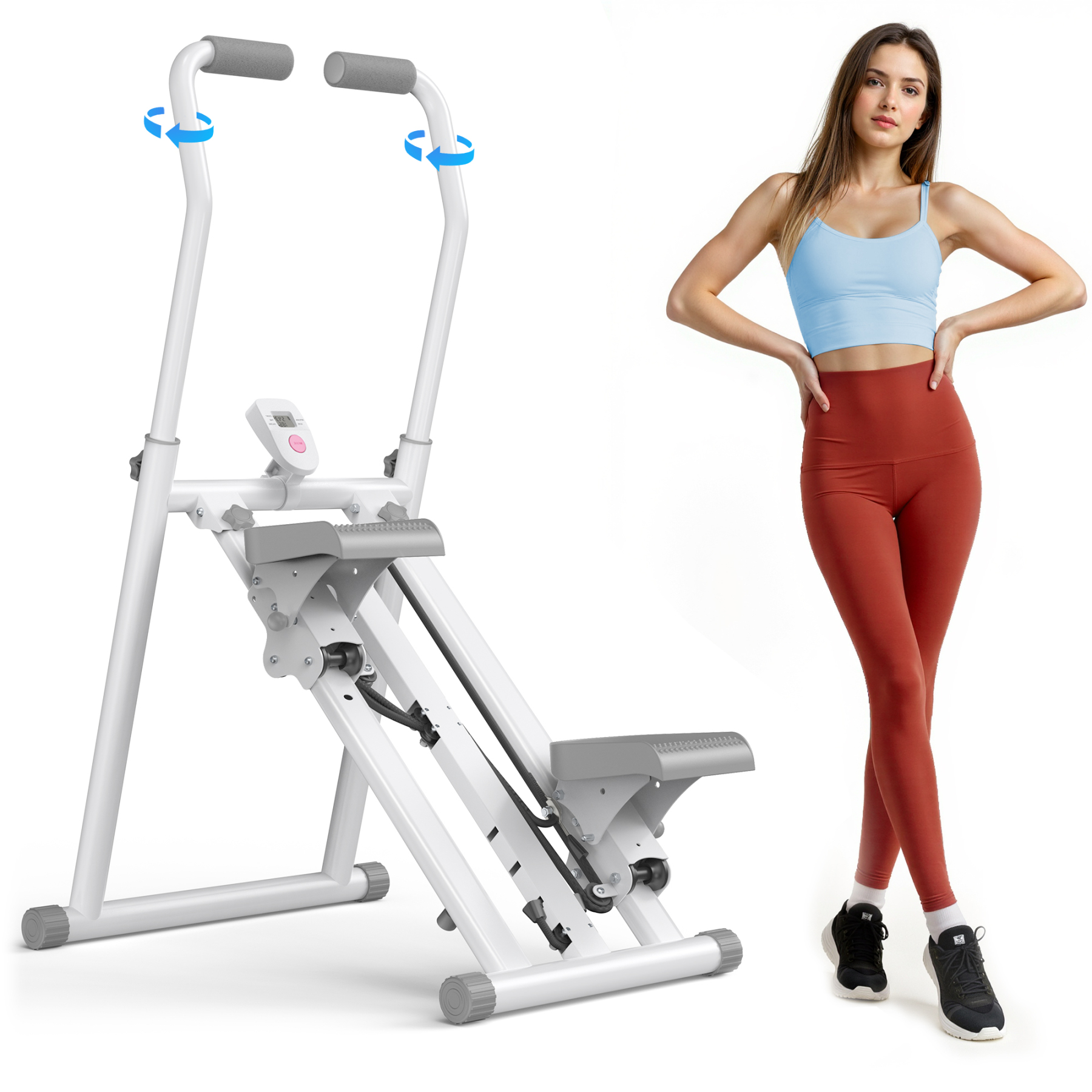 MERACH Stair Stepper Exercise Machine, 3 Levels Resistance Adjustable Climber, Compact Foldable Full-Body Workout Stepper Home Cardio Exercise Equipment