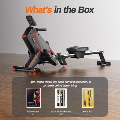 MERACH Foldable Magnetic Rowing Machine 16 Levels Resistance Quiet Rower with Bluetooth for Home Use