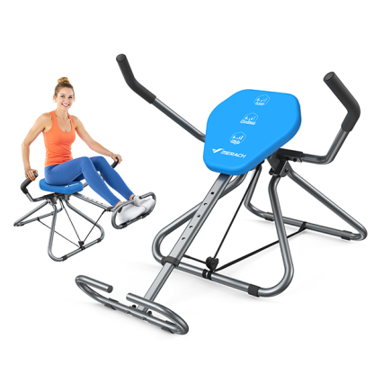 MERACH Ab Machine Foldable Core Trainer with Adjustable Resistance, Sit-Up Equipment for Home Gym, Black and Blue