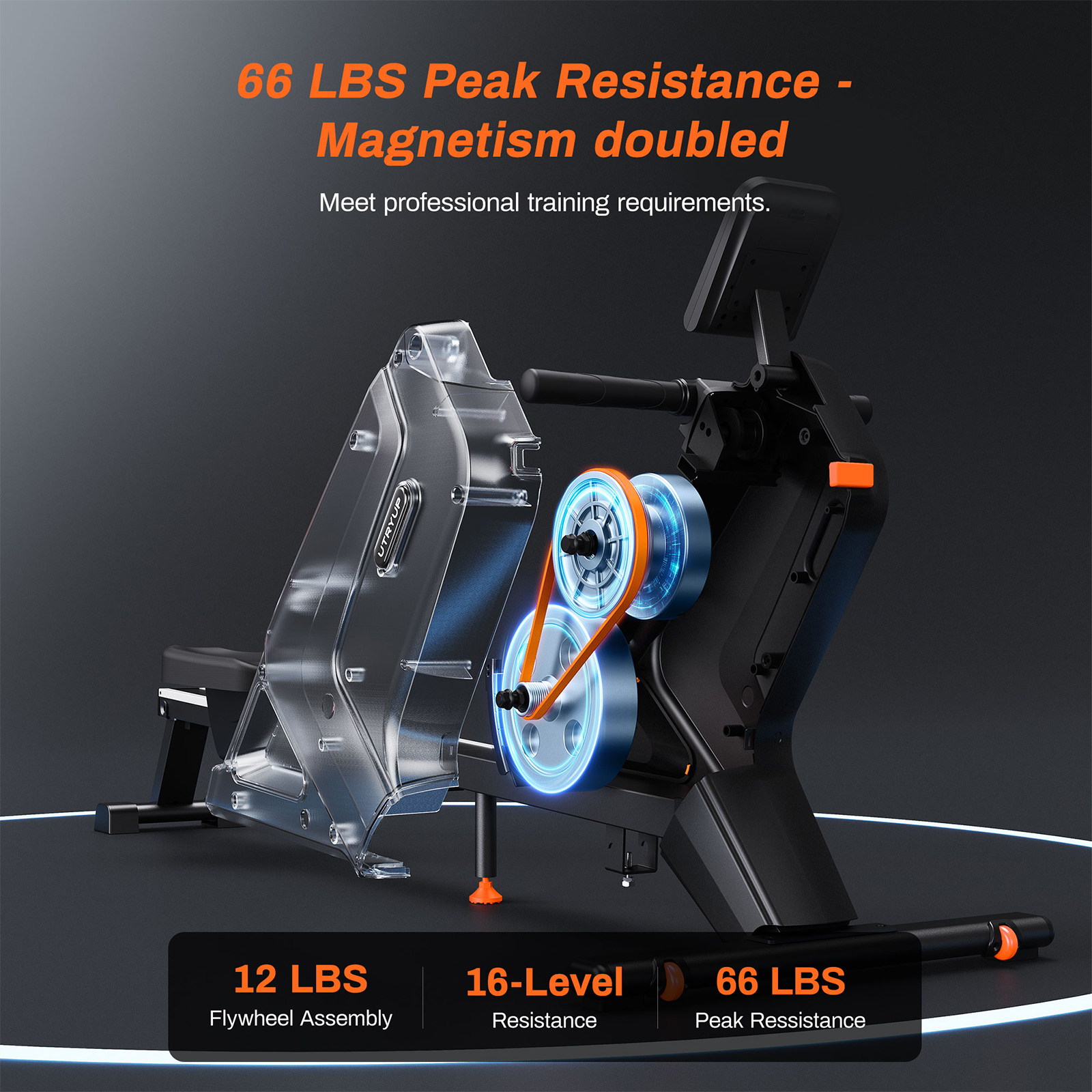 MERACH Foldable Magnetic Rowing Machine 16 Levels Resistance Quiet Rower with Bluetooth for Home Use