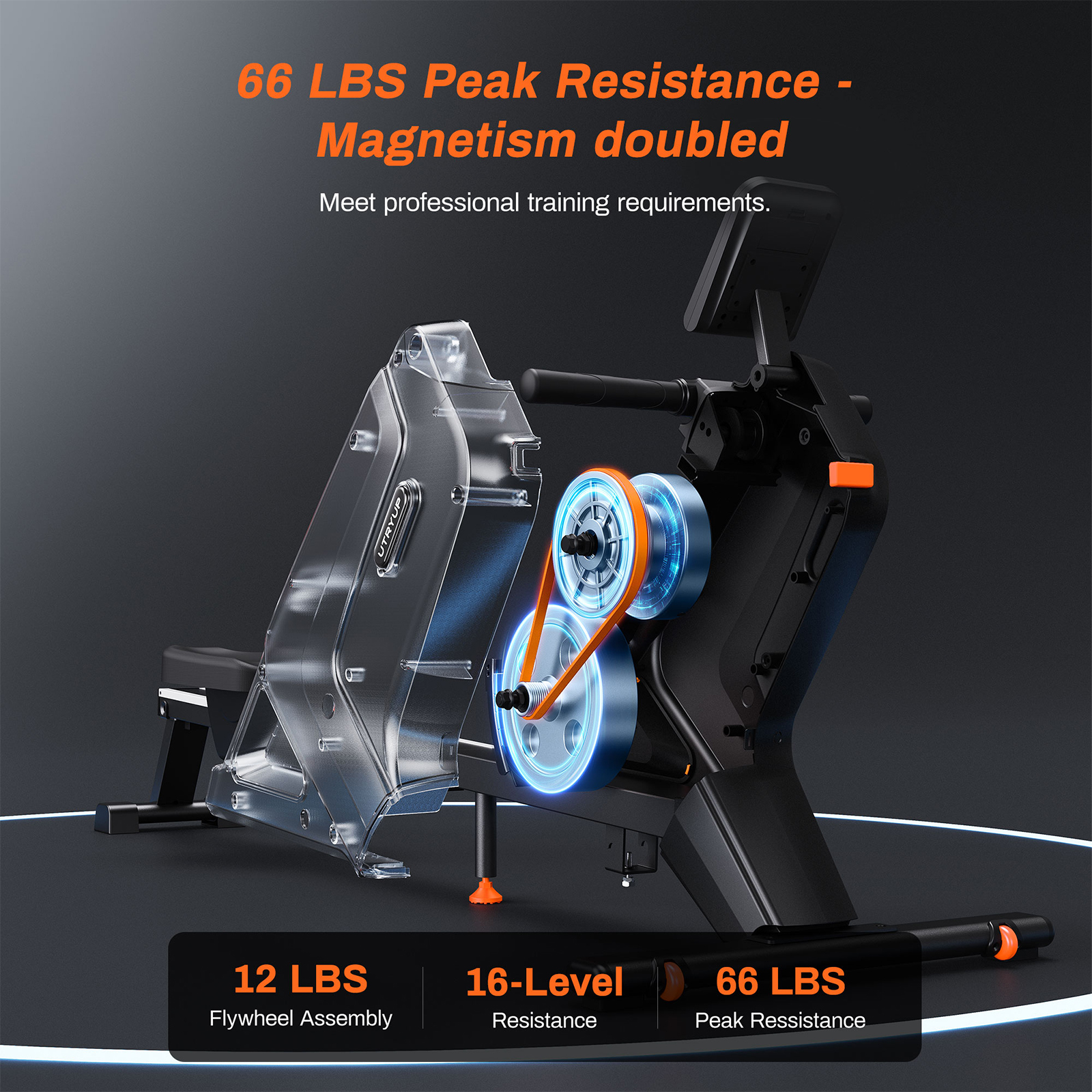 MERACH Foldable Magnetic Rowing Machine 16 Levels Resistance Quiet Rower with Bluetooth for Home Use