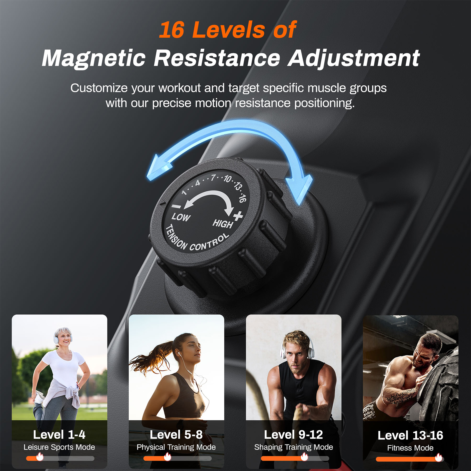 MERACH Foldable Magnetic Rowing Machine 16 Levels Resistance Quiet Rower with Bluetooth for Home Use