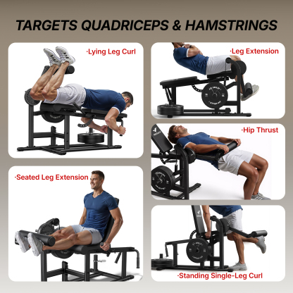 MERACH Leg Extension Machine, Adjustable Leg Curl Machine for Home Gym, 7 adjustable backrest angles, Hold up to 700lbs