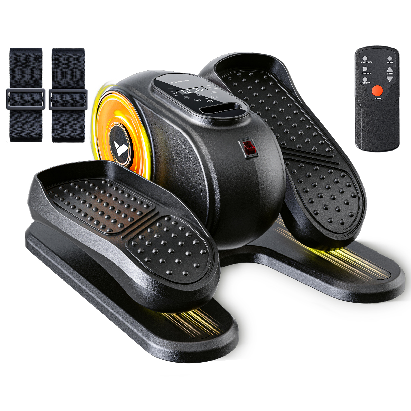 Under Desk Elliptical Machine, Ellipse Leg Exerciser with Remote Control for Home Use