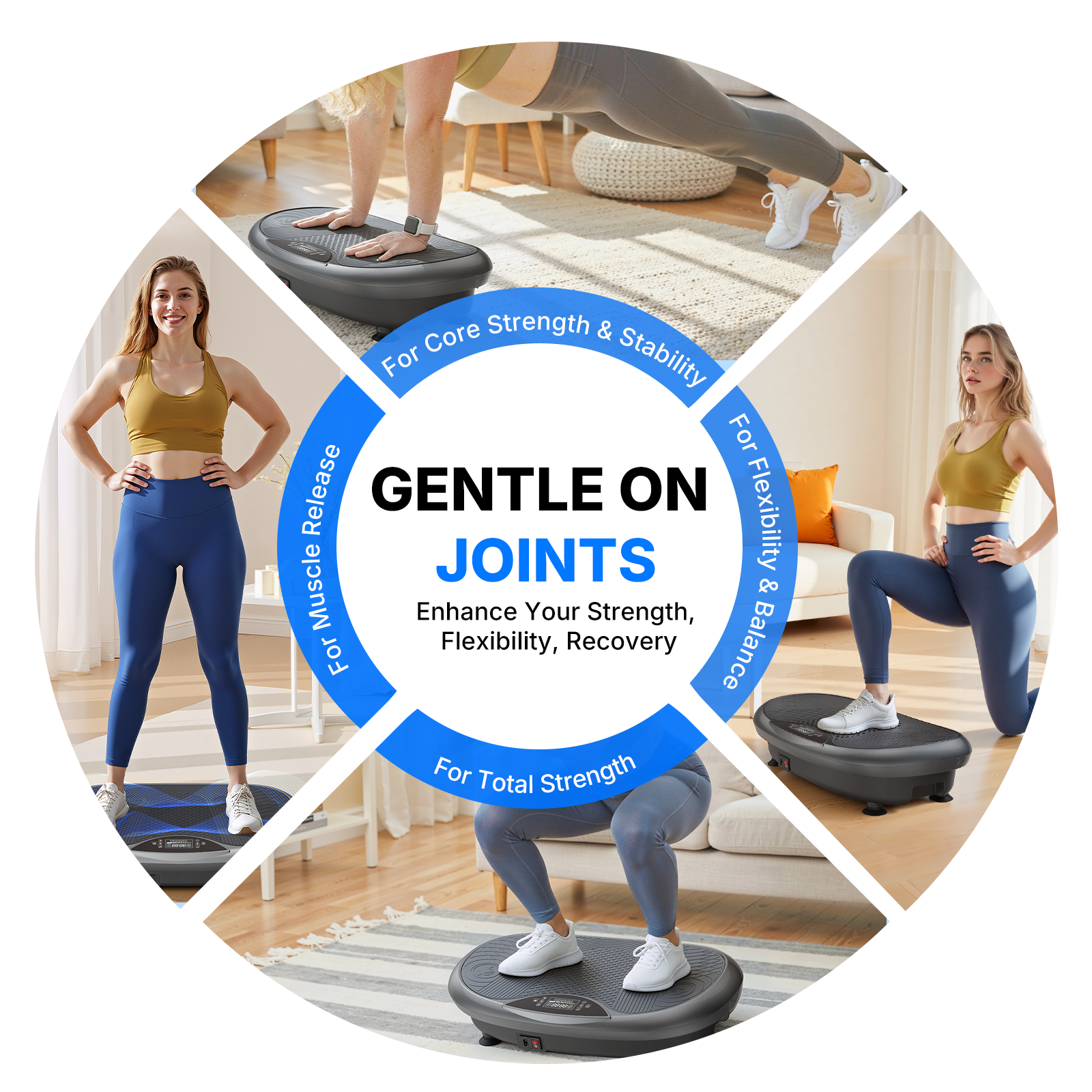 MERACH 4D Vibration Plate Exercise Machine, 120 Speed Levels, 440W Motor, Full-Body Vibration Platform with Bluetooth Speaker, LED Lights, Resistance Bands, 440 lb Capacity
