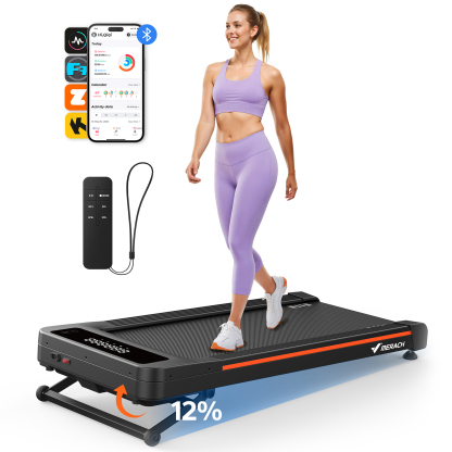MERACH W50 Walking Pad with 12% Auto Incline, 3.5 HP Under Desk Treadmill with 400 lbs Weight Capacity, Remote Control, APP